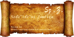 Szőlősi Zamfira névjegykártya